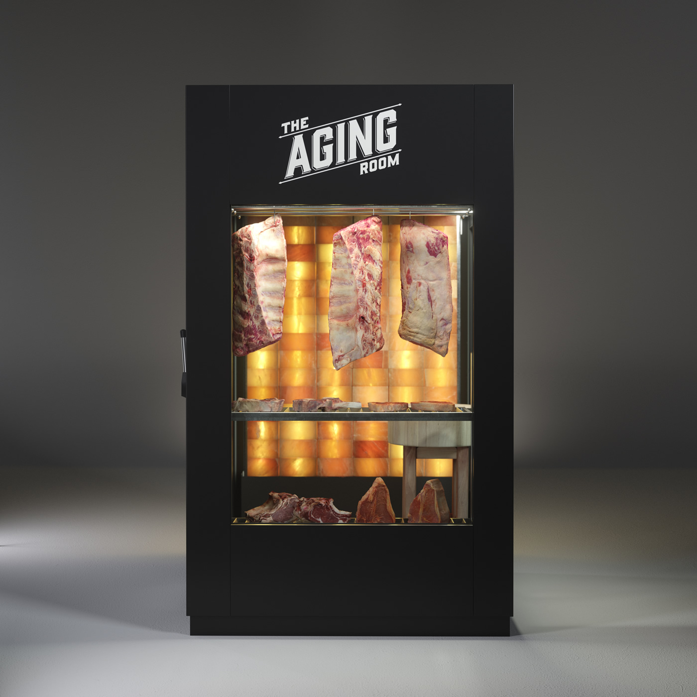 The Aging Room. Premium Meat Dry-Aging Walk-in Room in Black.
