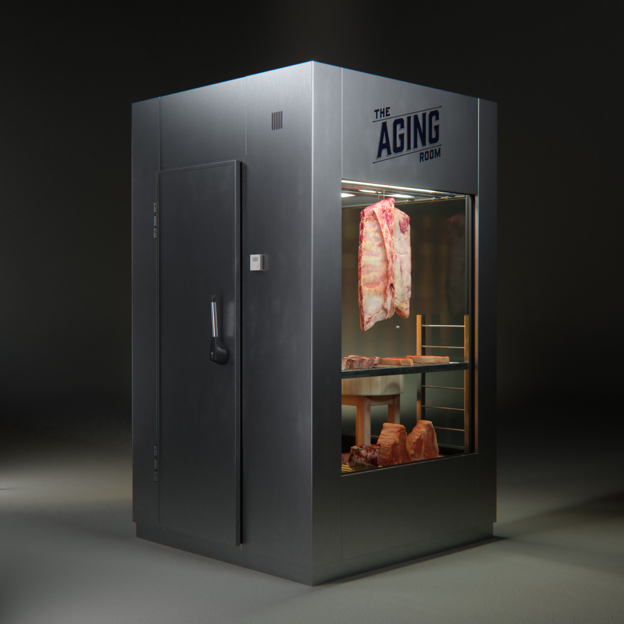 The Aging Room. Premium Meat Dry-Aging Walk-in Room in Stainless Steel.